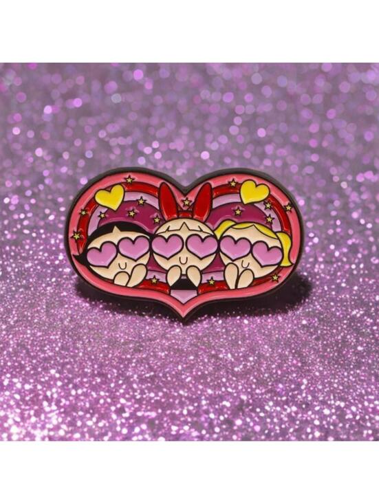 Other - Pin - Powerpuff Girls, Kawaii Cartoon Heart Eyes, Gift- Cute Anime 90s Nostalgia